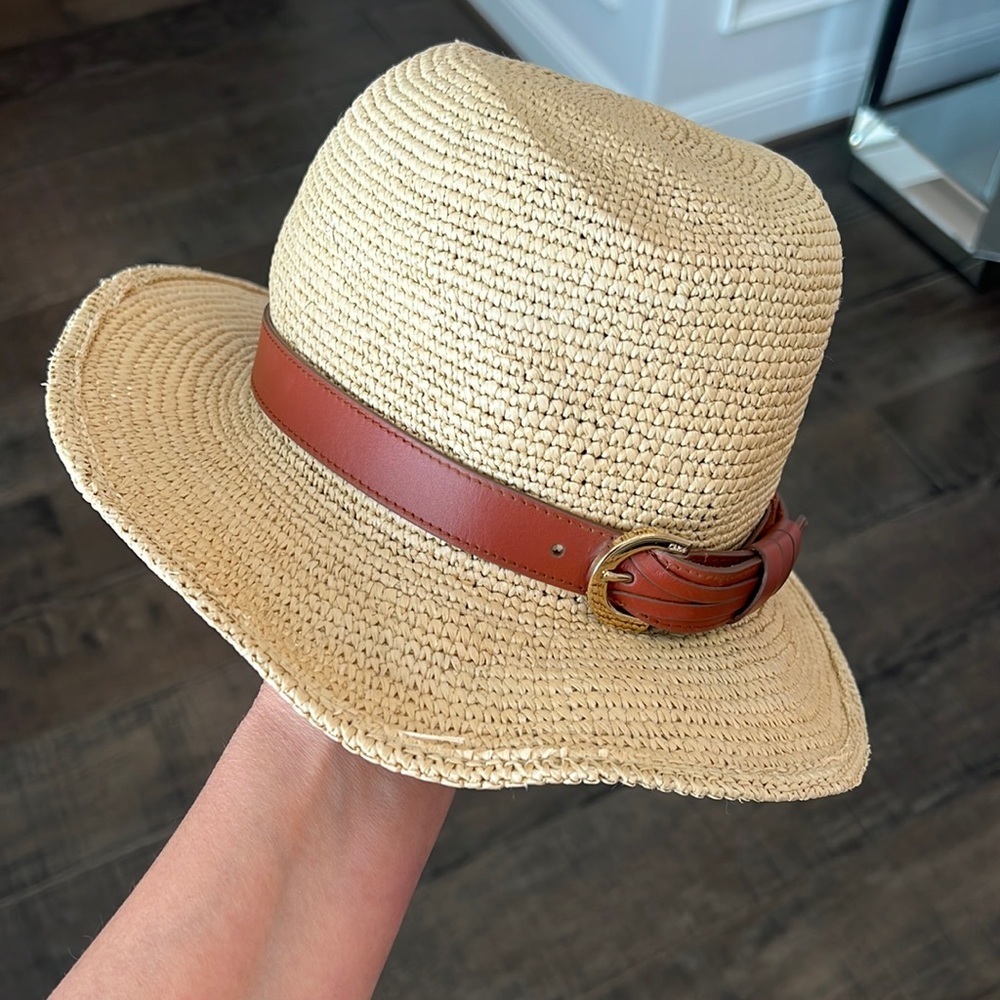 “Authentic Chloé x Borsalino Embellished Straw Hat, Designer Summer Hat